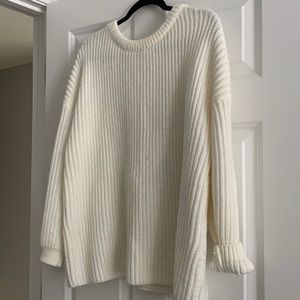 Look Book store open back cream sweater